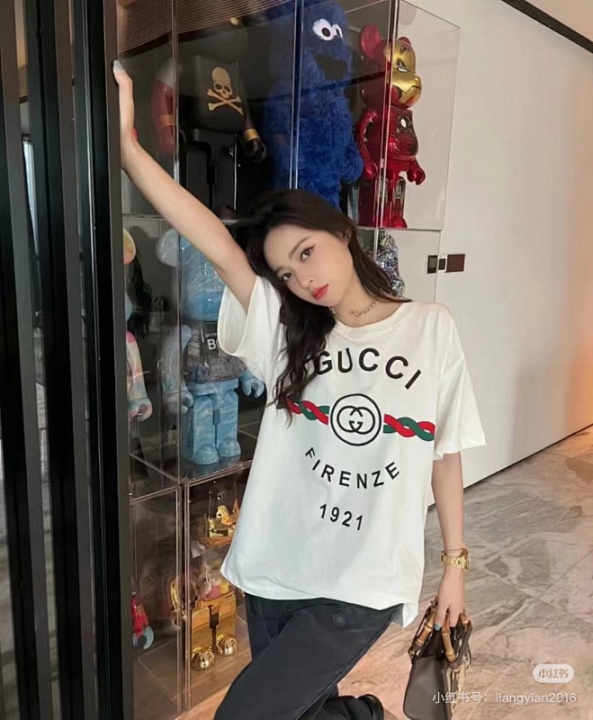 GUCCI Letter Print Logo Short Sleeve T-Shirt Style 2
