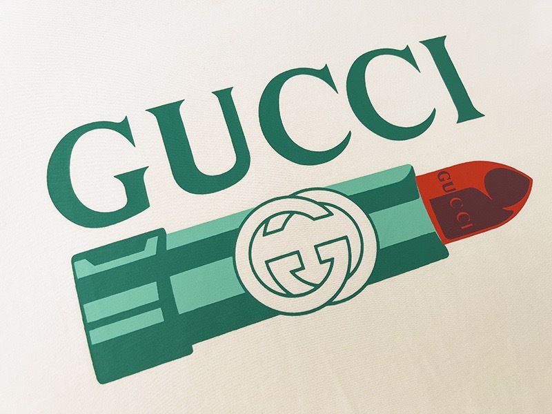 GUCCI Lipstick Graphic Short Sleeve T-Shirt
