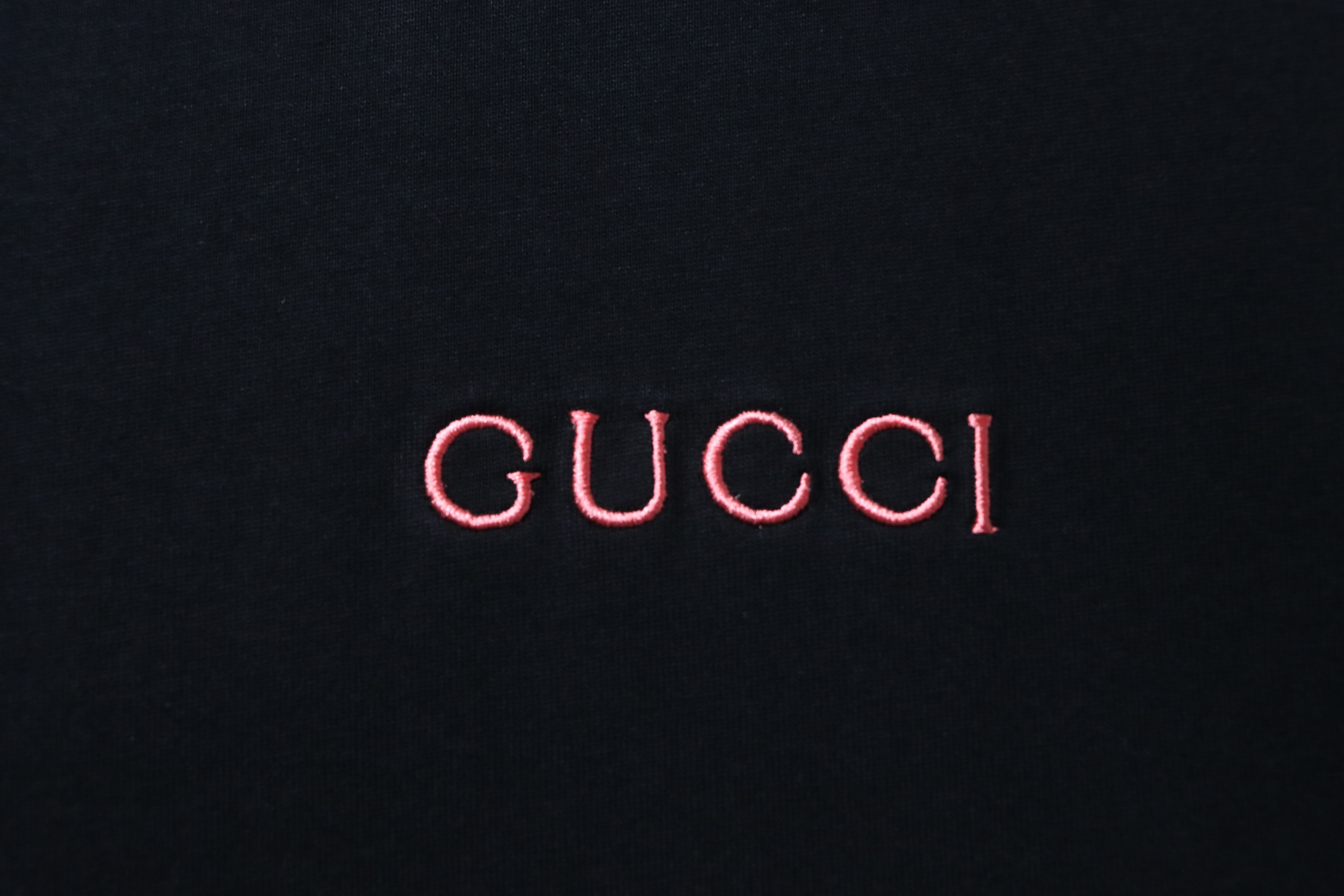 GUCCI Logo Embroidery Short Sleeve T-Shirt
