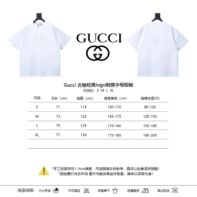 GUCCI Logo Embroidery Short Sleeve T-Shirt Style 1 02