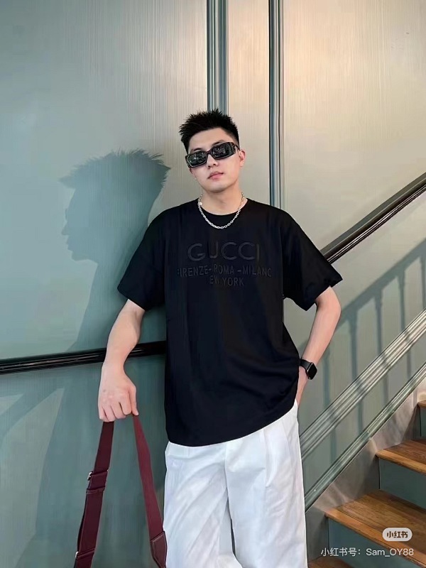 GUCCI Logo Embroidery Short Sleeve T-Shirt Style 2