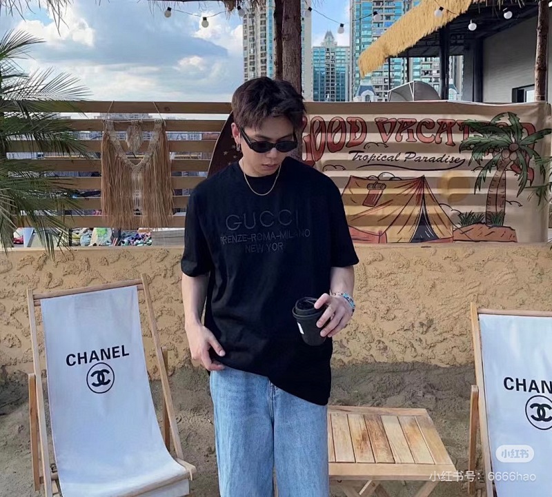 GUCCI Logo Embroidery Short Sleeve T-Shirt Style 2