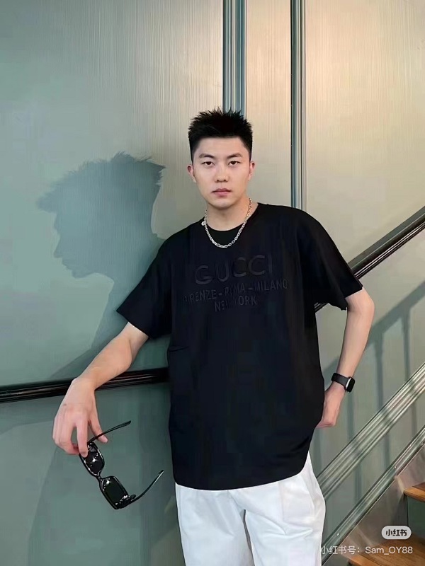 GUCCI Logo Embroidery Short Sleeve T-Shirt Style 2