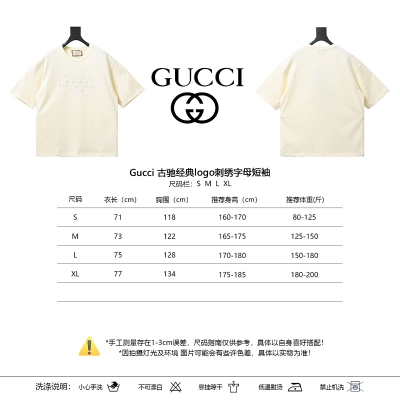 GUCCI Logo Embroidery Short Sleeve T-Shirt Style 3 02