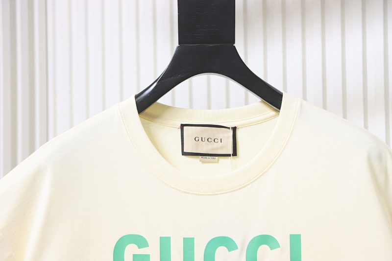 GUCCI Monogram Patch Bear Embroidery Short Sleeve T-Shirt Style 1