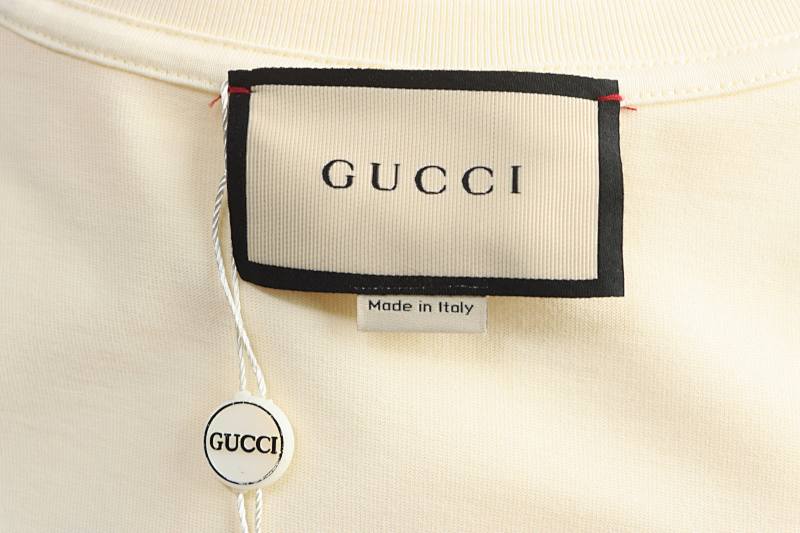 GUCCI Monogram Patch Bear Embroidery Short Sleeve T-Shirt Style 1