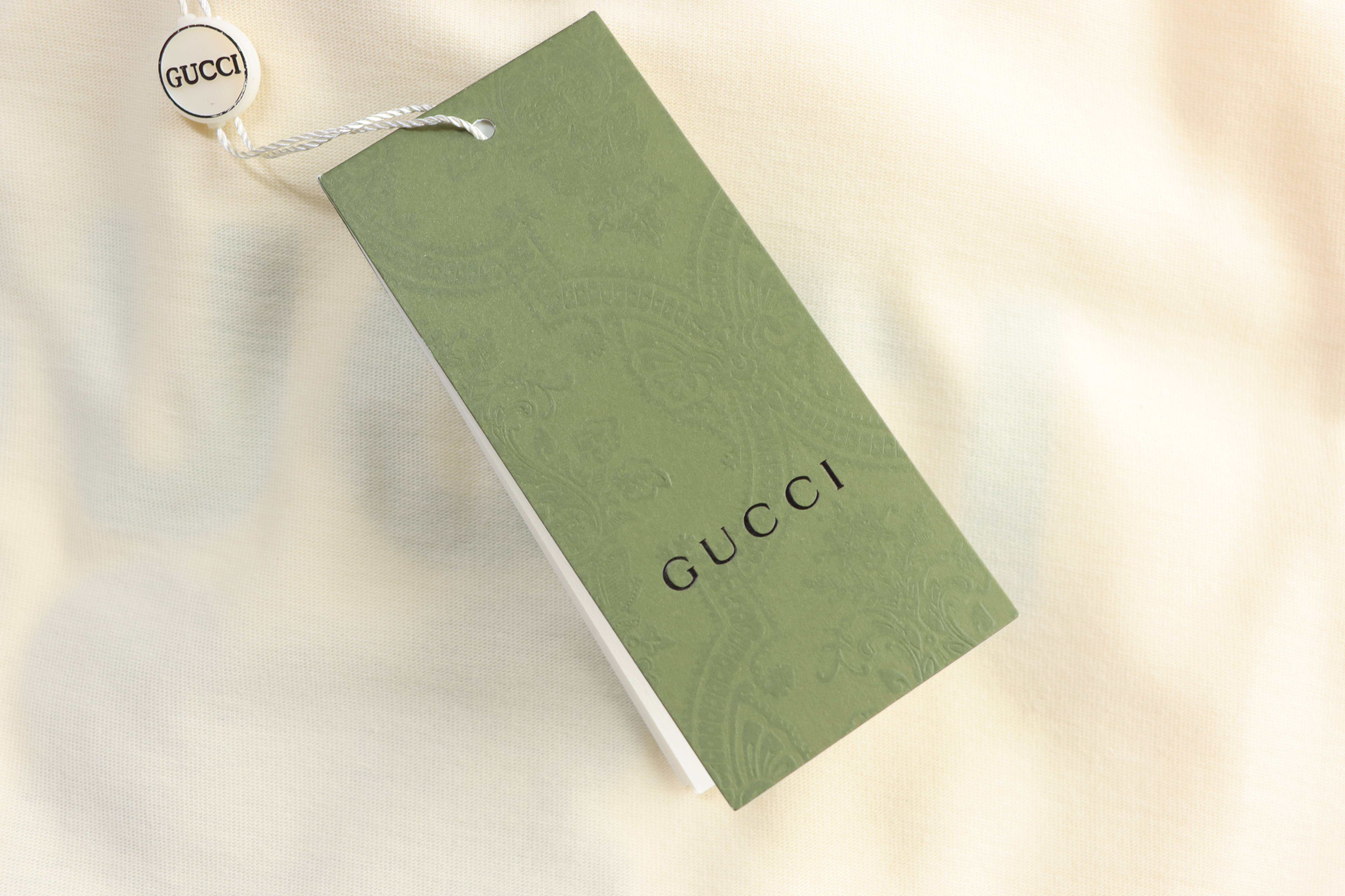 GUCCI Monogram Patch Bear Embroidery Short Sleeve T-Shirt Style 1