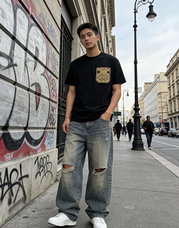 GUCCI Pocket Monogram Patch Short Sleeve T-Shirt Style 2