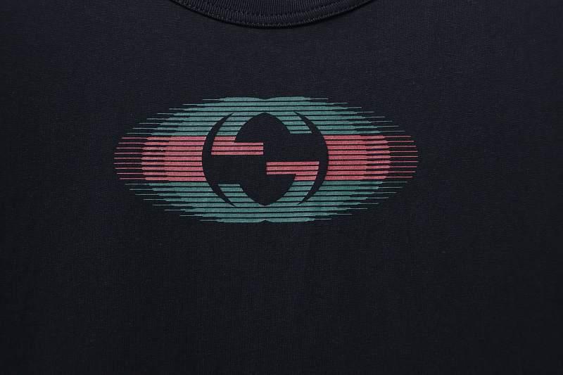 GUCCI Print Black Short Sleeve T-Shirt