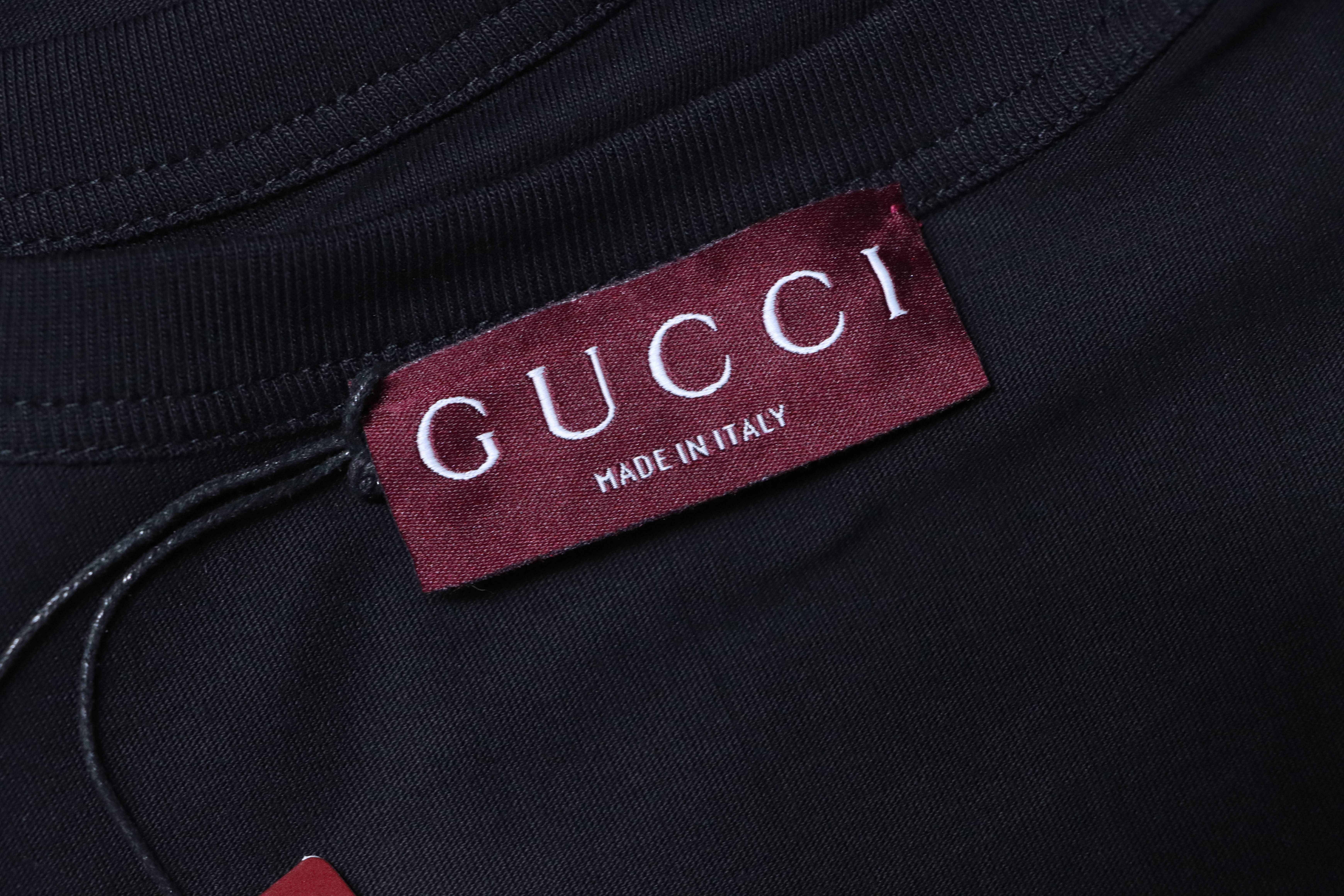 GUCCI Print Black Short Sleeve T-Shirt