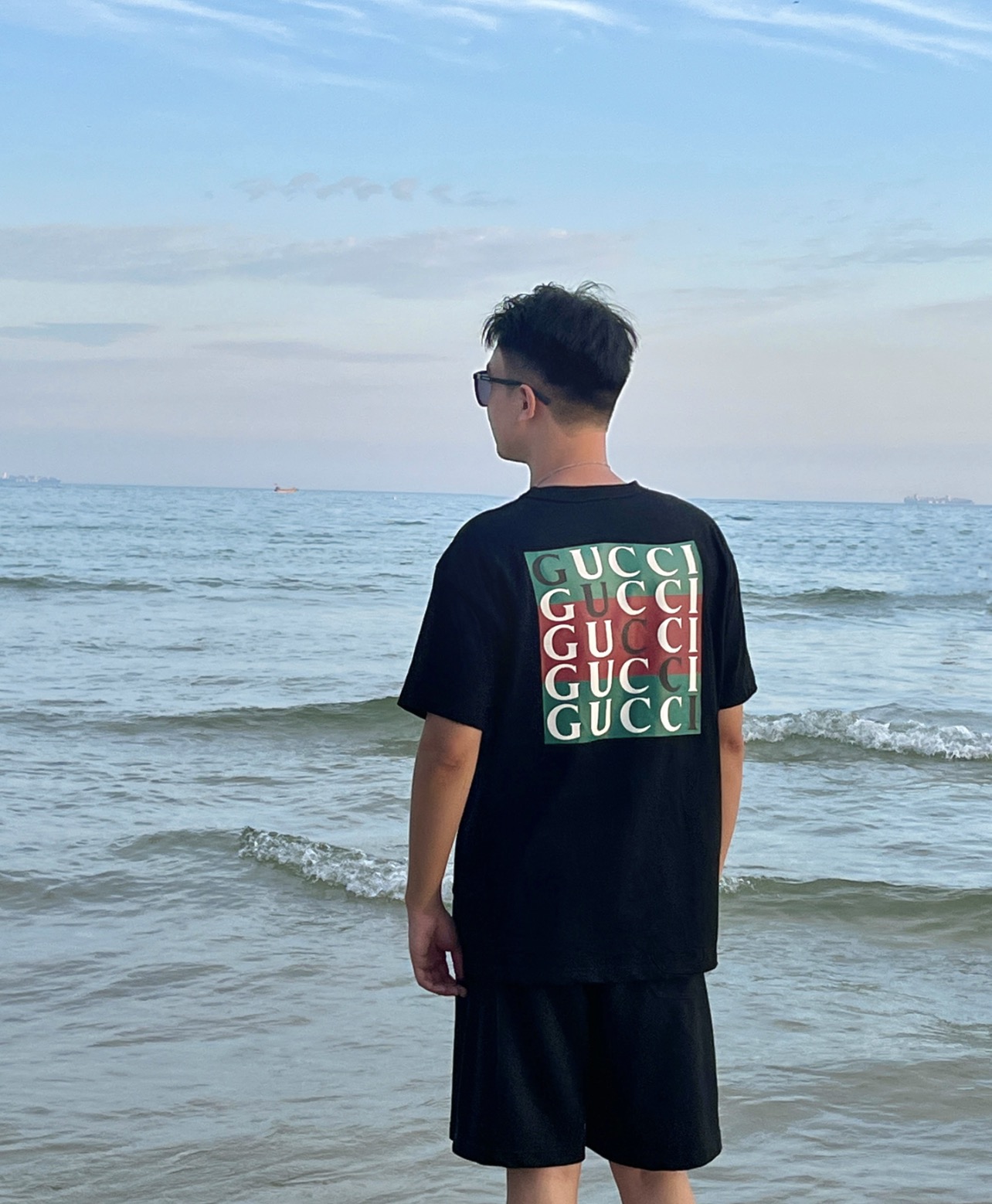GUCCI Print Black Short Sleeve T-Shirt