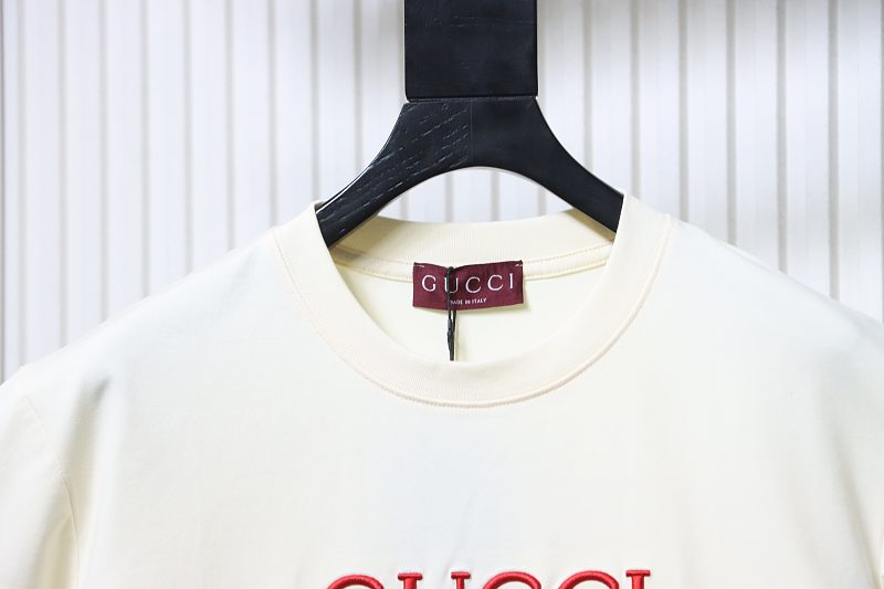 GUCCI Red Green Spliced Embroidery Short Sleeve T-Shirt Style 1