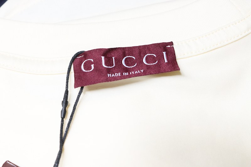 GUCCI Red Green Spliced Embroidery Short Sleeve T-Shirt Style 1