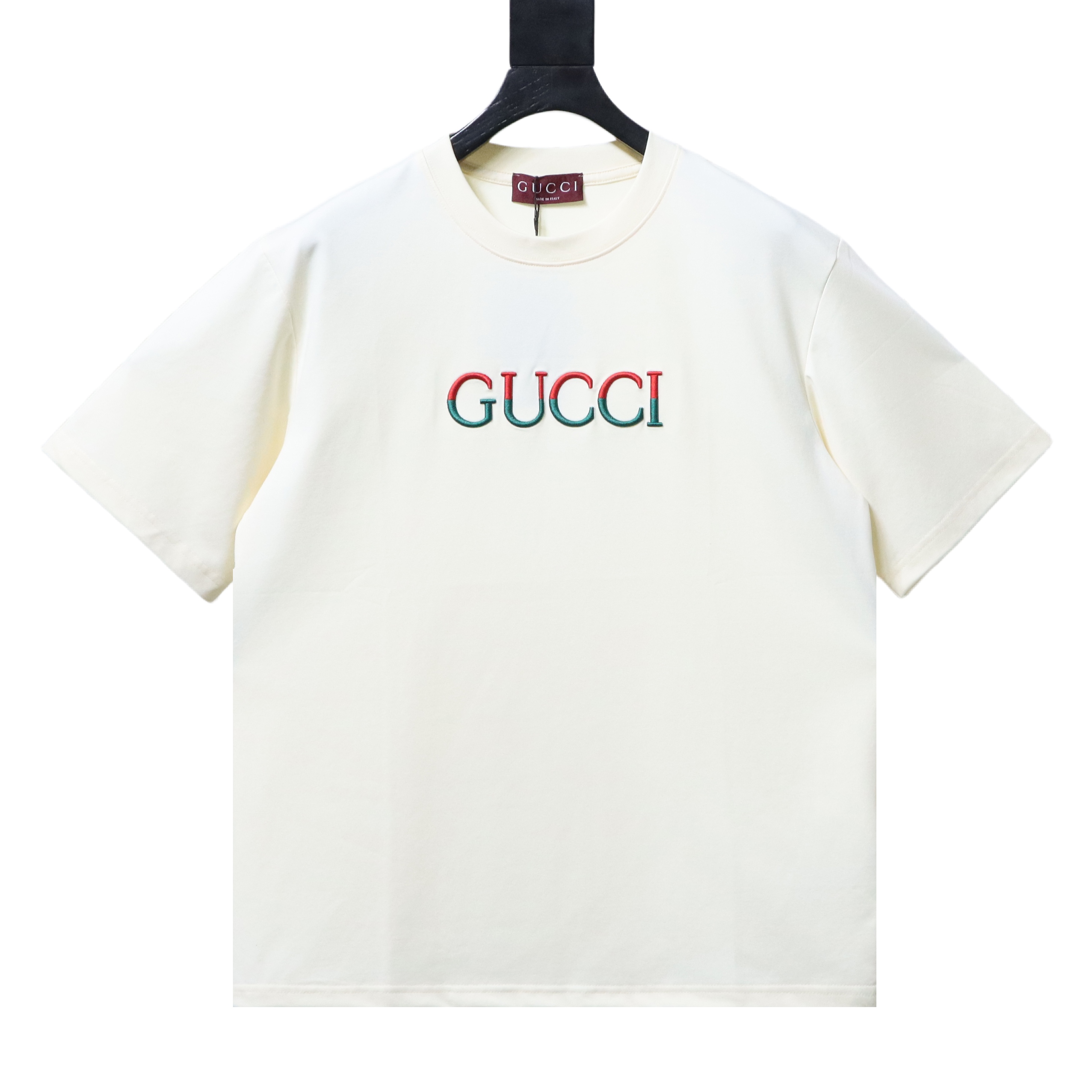 GUCCI Red Green Spliced Embroidery Short Sleeve T-Shirt Style 1