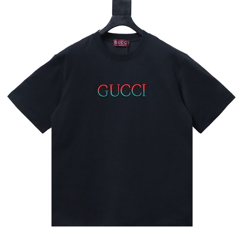 GUCCI Red Green Spliced Embroidery Short Sleeve T-Shirt Style 2