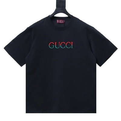 GUCCI Red Green Spliced Embroidery Short Sleeve T-Shirt Style 2 01