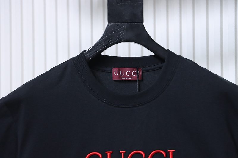 GUCCI Red Green Spliced Embroidery Short Sleeve T-Shirt Style 2