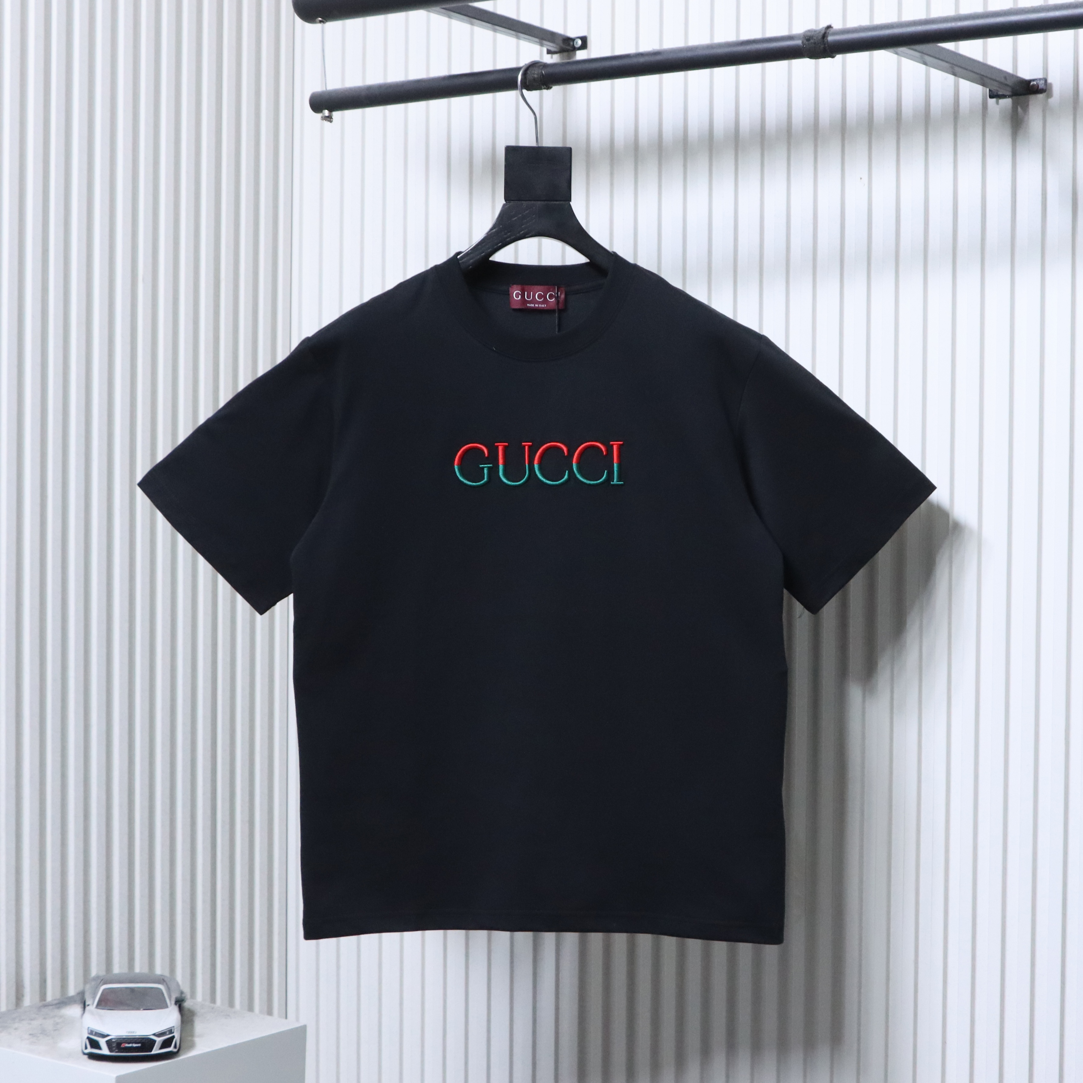 GUCCI Red Green Spliced Embroidery Short Sleeve T-Shirt Style 2