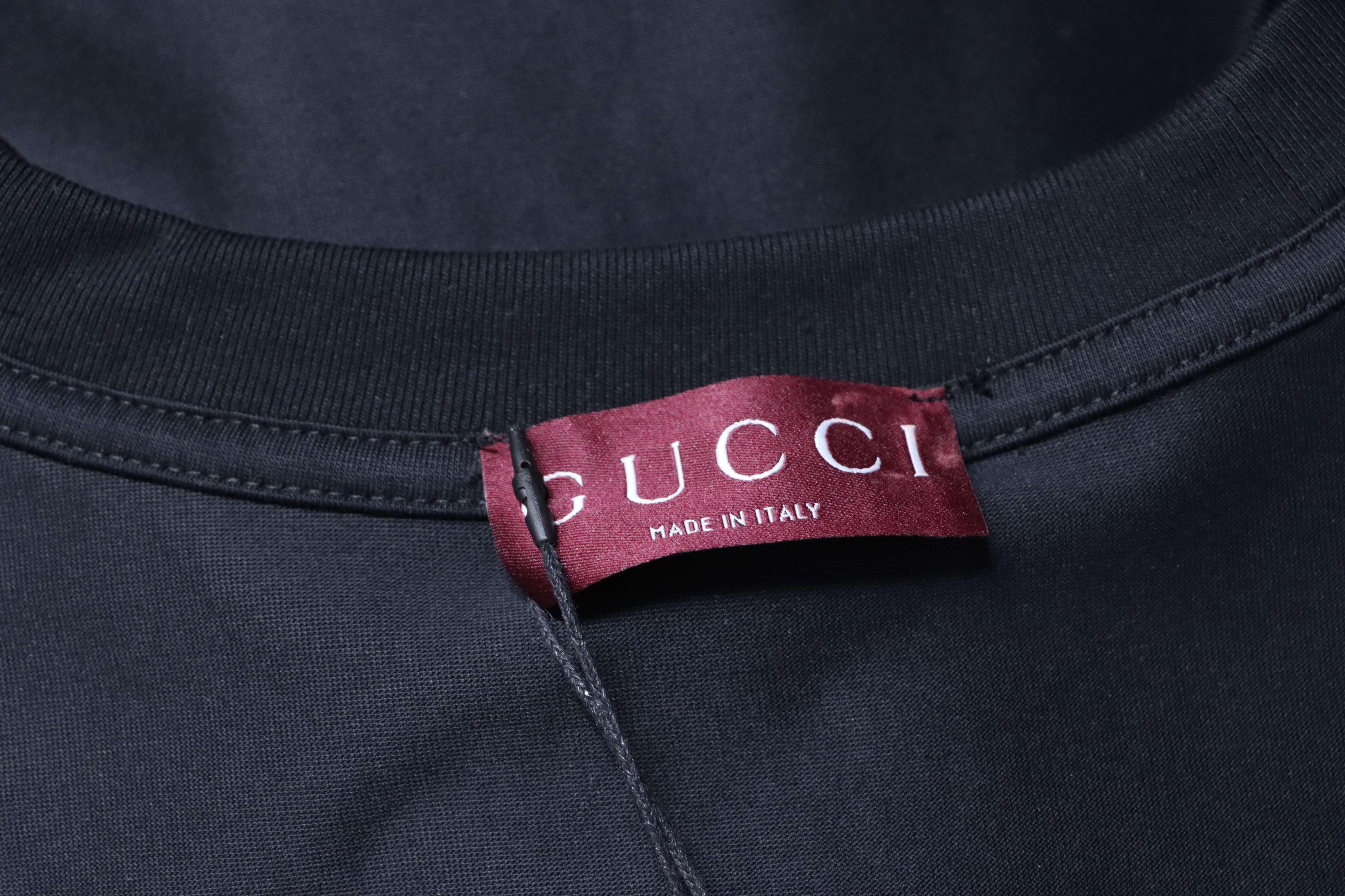 GUCCI Red Green Spliced Embroidery Short Sleeve T-Shirt Style 2