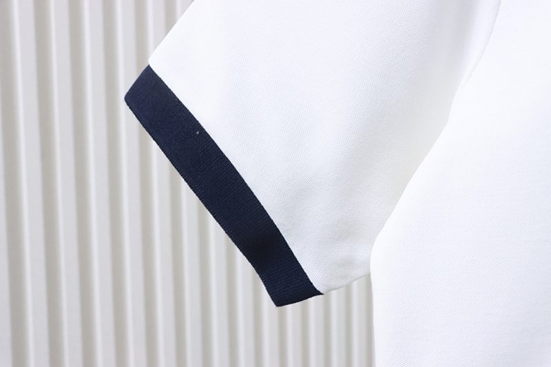 GUCCI Red Green Webbing Double G Tonal Pattern Webbing Embroidery Short Sleeve Polo Shirt Style 2