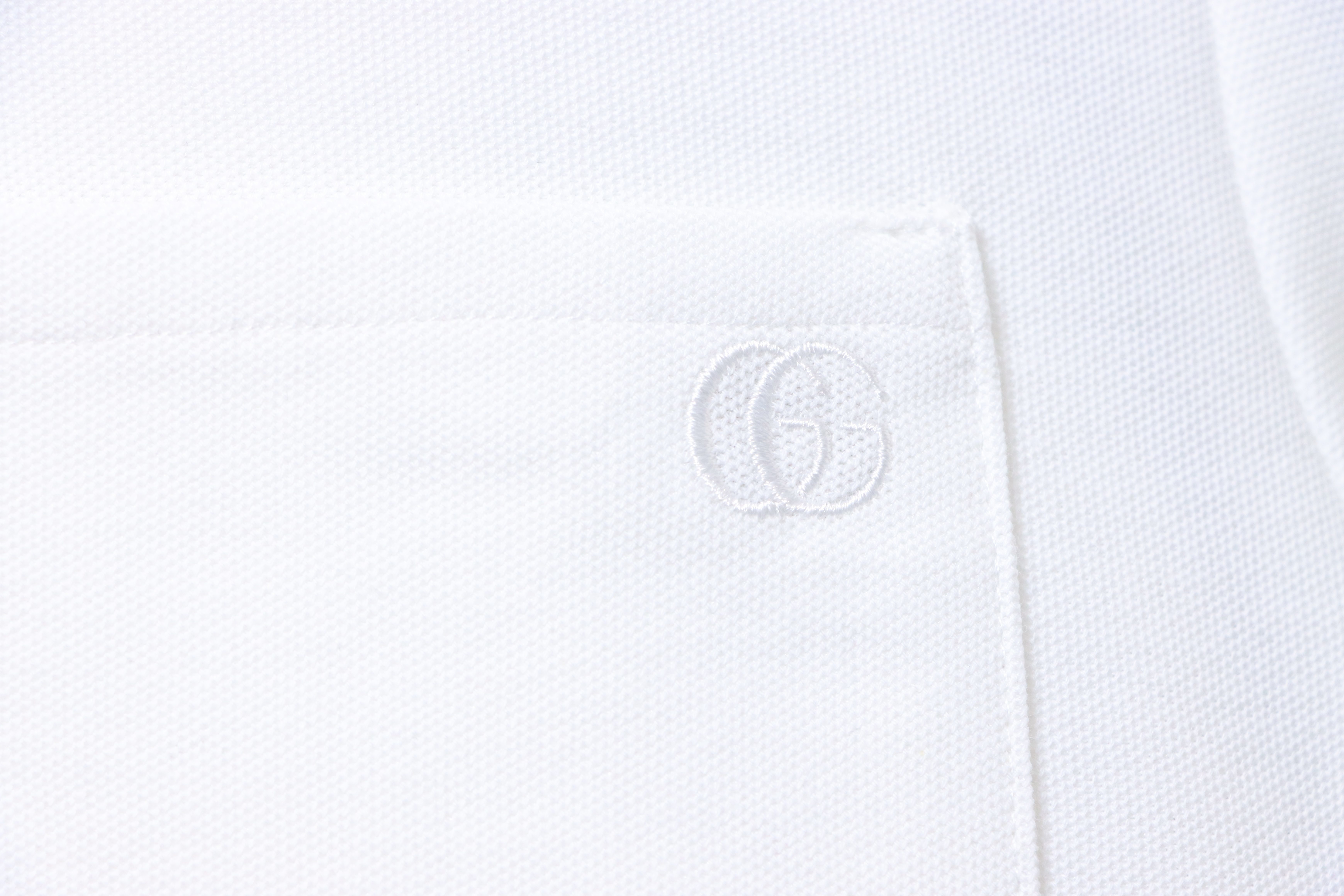 GUCCI Red Green Webbing Double G Tonal Pattern Webbing Embroidery Short Sleeve Polo Shirt Style 2