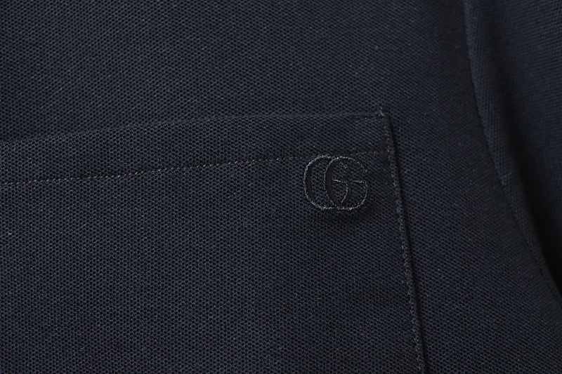GUCCI Red Green Webbing Double G Tonal Pattern Webbing Embroidery Short Sleeve Polo Shirt Style 3