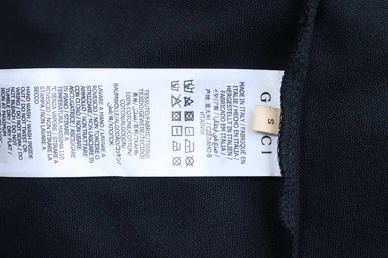 GUCCI Red Green Webbing Double G Tonal Pattern Webbing Embroidery Short Sleeve Polo Shirt Style 3