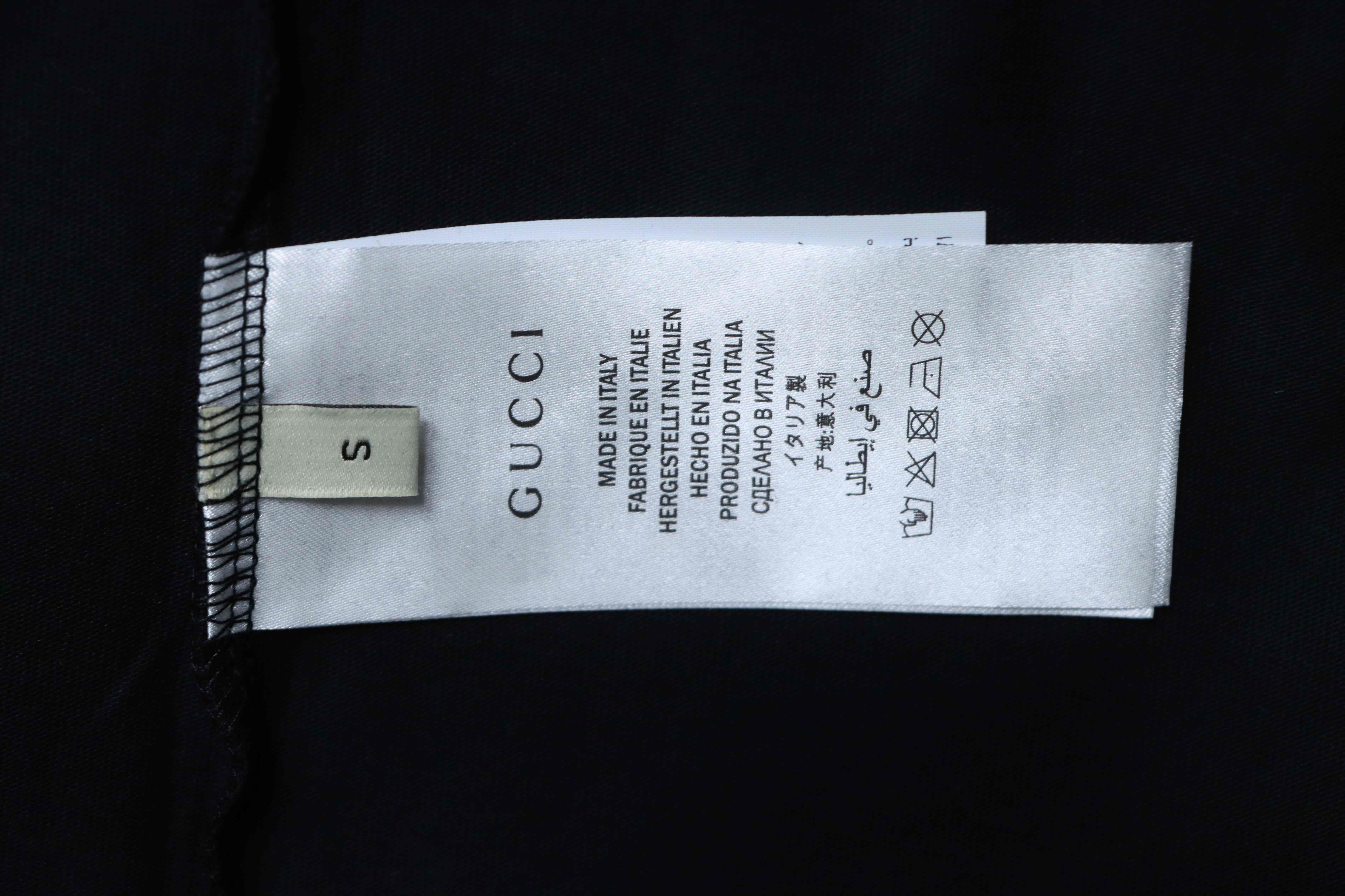 GUCCI Red Green Webbing Small Logo Webbing Embroidery Short Sleeve T-Shirt Style 1