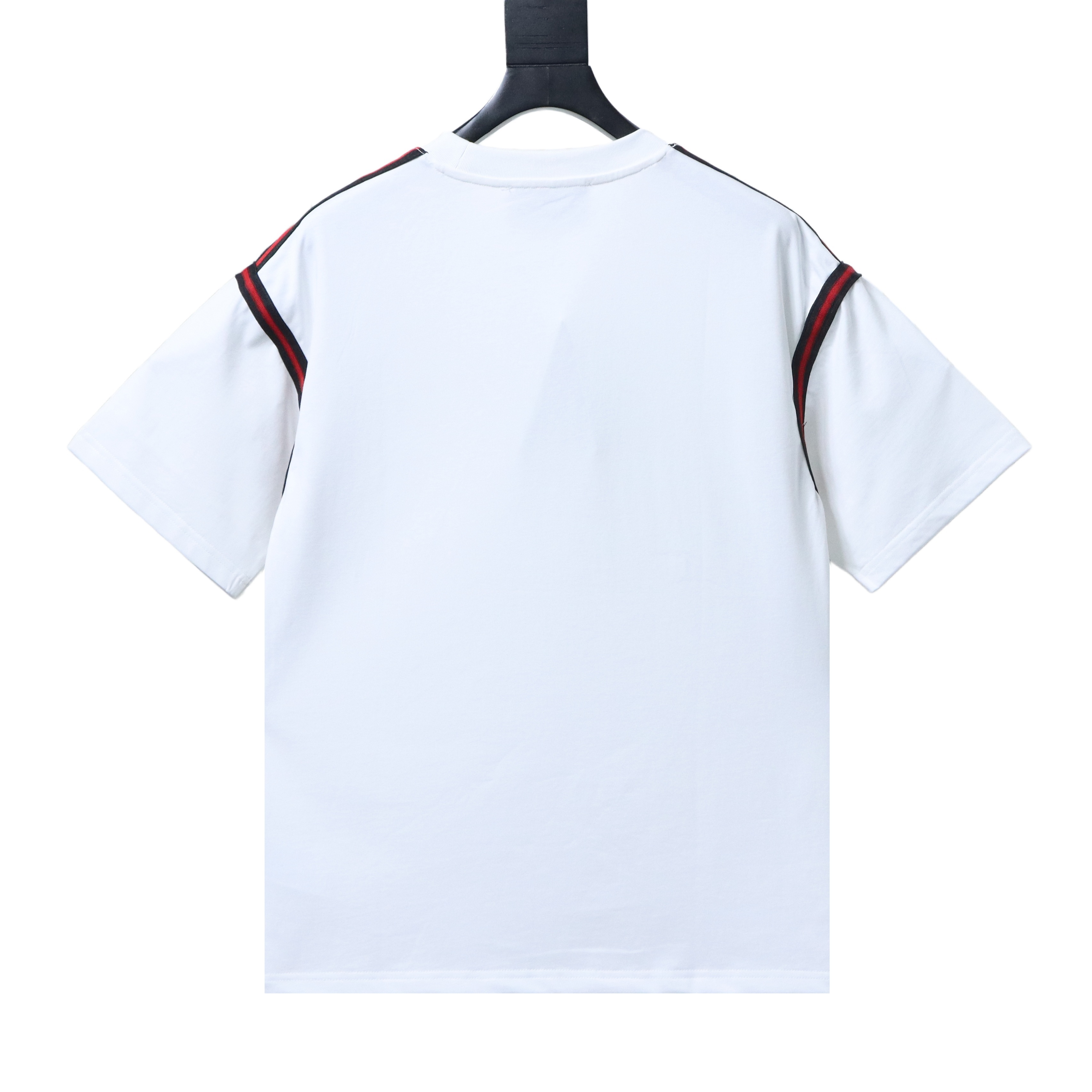 GUCCI Red Green Webbing Small Logo Webbing Embroidery Short Sleeve T-Shirt Style 2