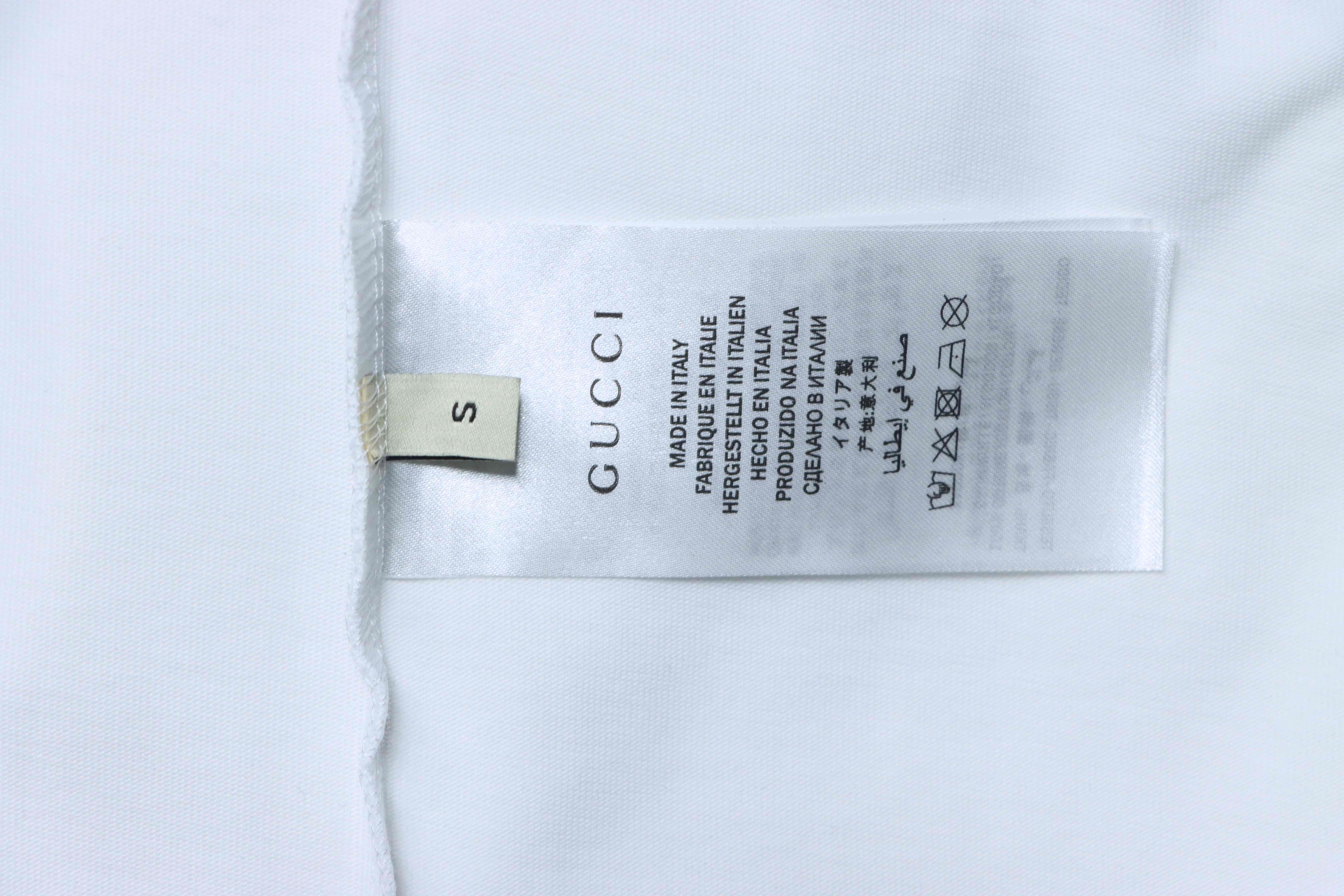 GUCCI Red Green Webbing Small Logo Webbing Embroidery Short Sleeve T-Shirt Style 2