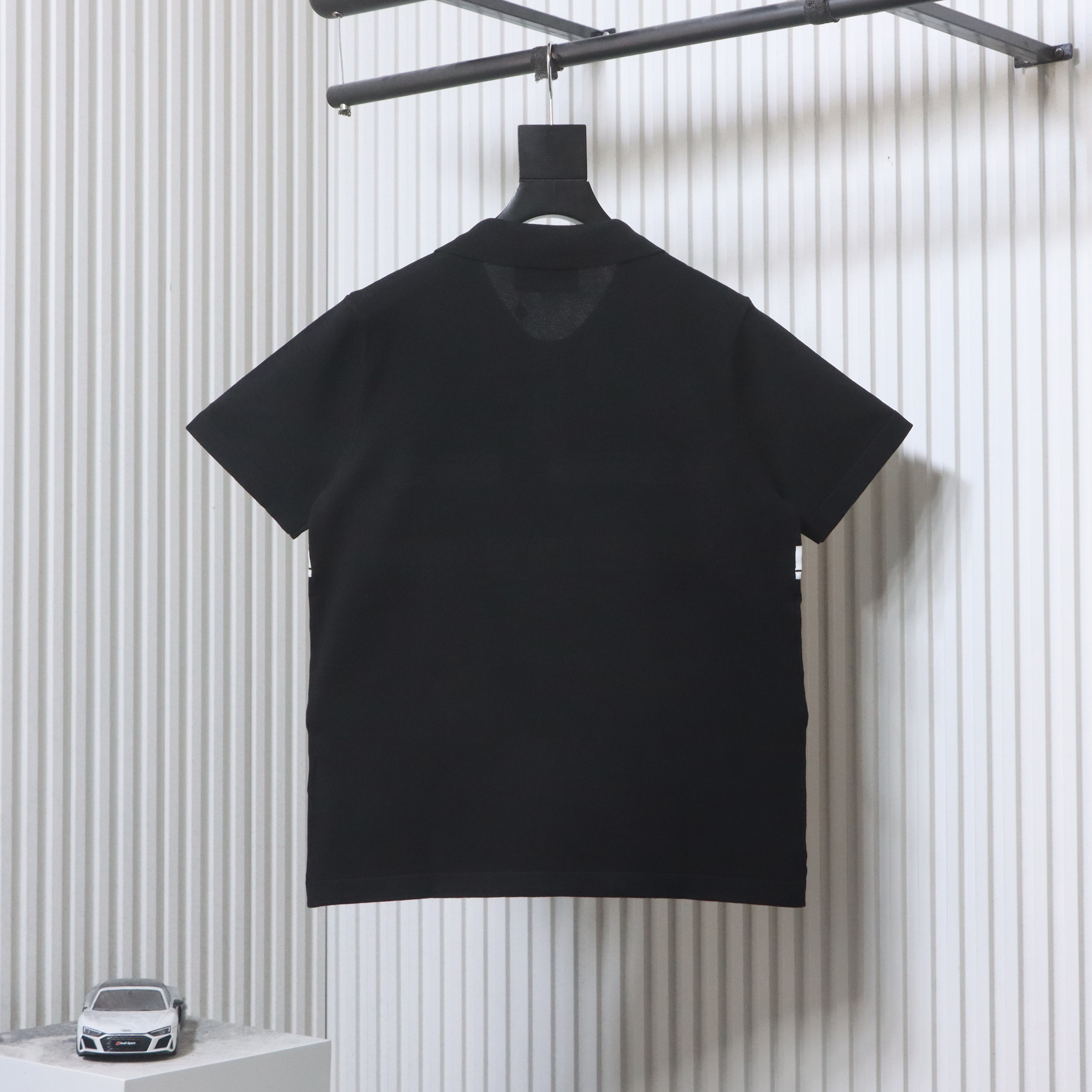 GUCCI Striped Letter Jacquard Knit Jacquard Short Sleeve Polo Shirt