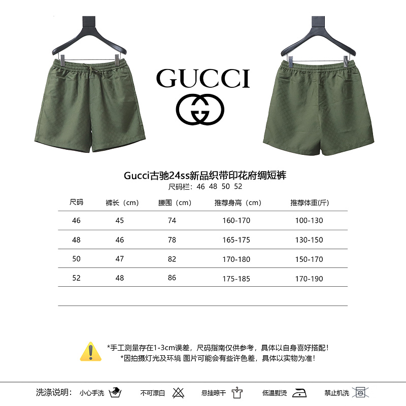 GUCCI Webbing Print Poplin Webbing Print Webbing New Season Shorts Style 1