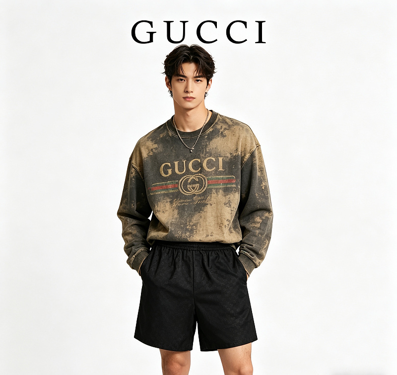 GUCCI Webbing Print Poplin Webbing Print Webbing New Season Shorts Style 2