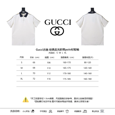 GUCCI Webbing Reflective Webbing Short Sleeve Polo Shirt Style 1 02