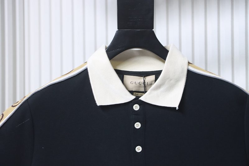 GUCCI Webbing Reflective Webbing Short Sleeve Polo Shirt Style 2
