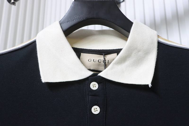 GUCCI Webbing Reflective Webbing Short Sleeve Polo Shirt Style 2