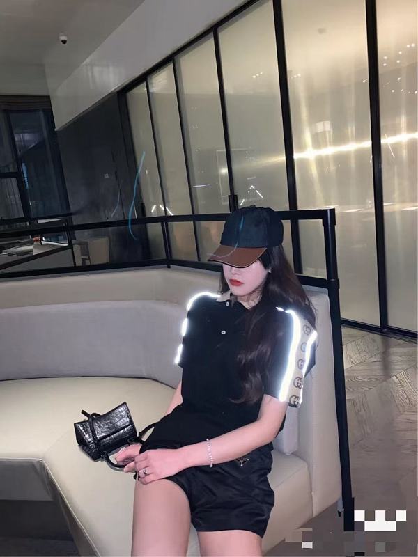 GUCCI Webbing Reflective Webbing Short Sleeve Polo Shirt Style 2