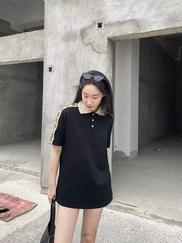 GUCCI Webbing Reflective Webbing Short Sleeve Polo Shirt Style 2
