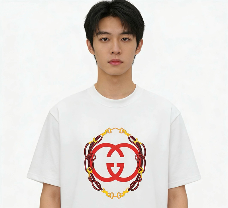 GUCCI Year of the Horse Print Short Sleeve T-Shirt