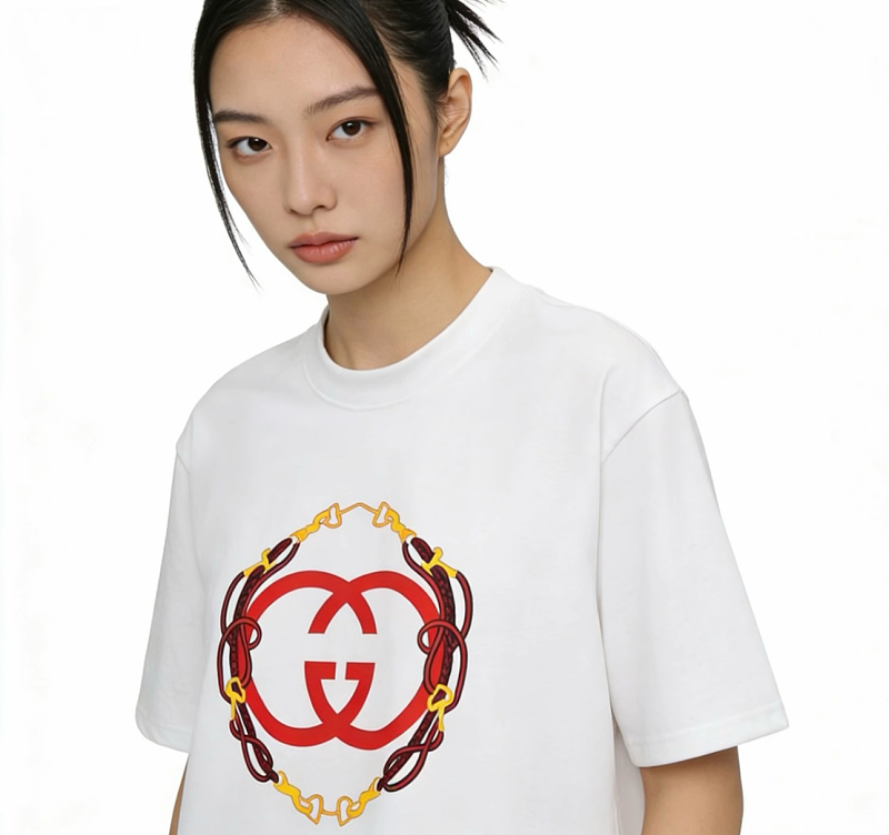 GUCCI Year of the Horse Print Short Sleeve T-Shirt
