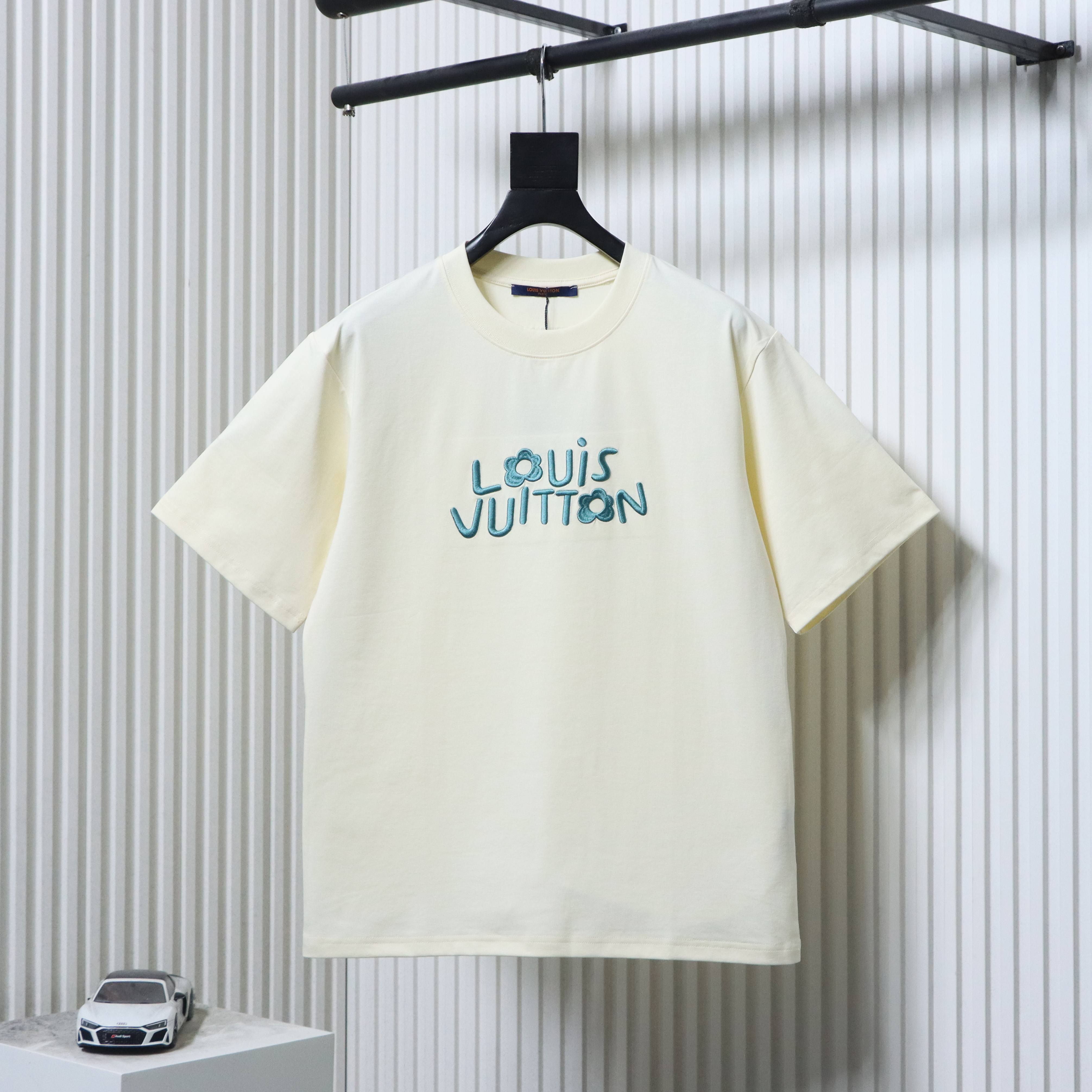 LOUIS VUITTON 24SS Letter Embroidery Short Sleeve T-Shirt