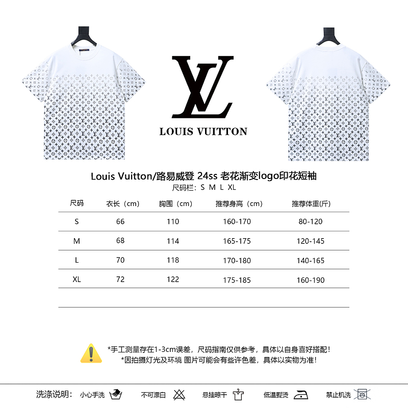 LOUIS VUITTON 24SS Monogram Print Gradient Logo Short Sleeve T-Shirt Style 1