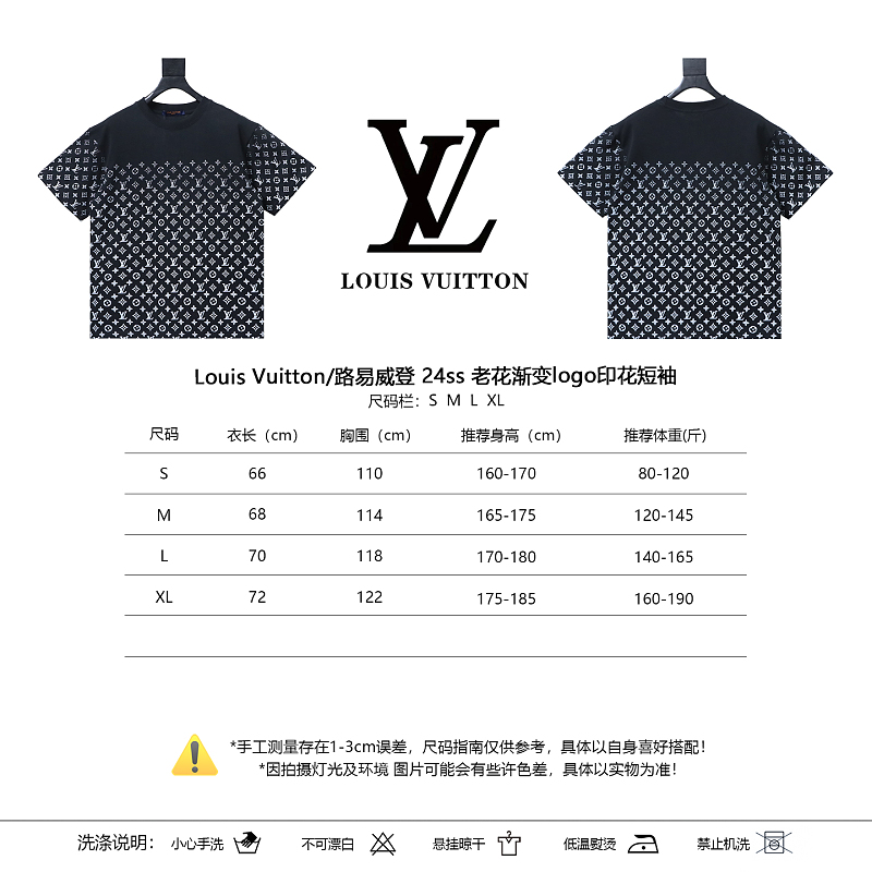 LOUIS VUITTON 24SS Monogram Print Gradient Logo Short Sleeve T-Shirt Style 2