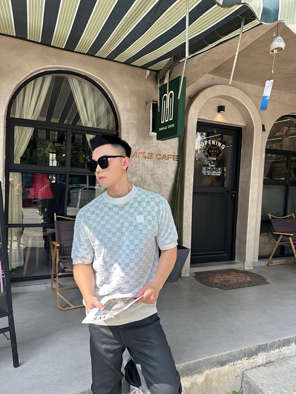 LOUIS VUITTON 25SS Checkerboard Gradient Short Sleeve T-Shirt