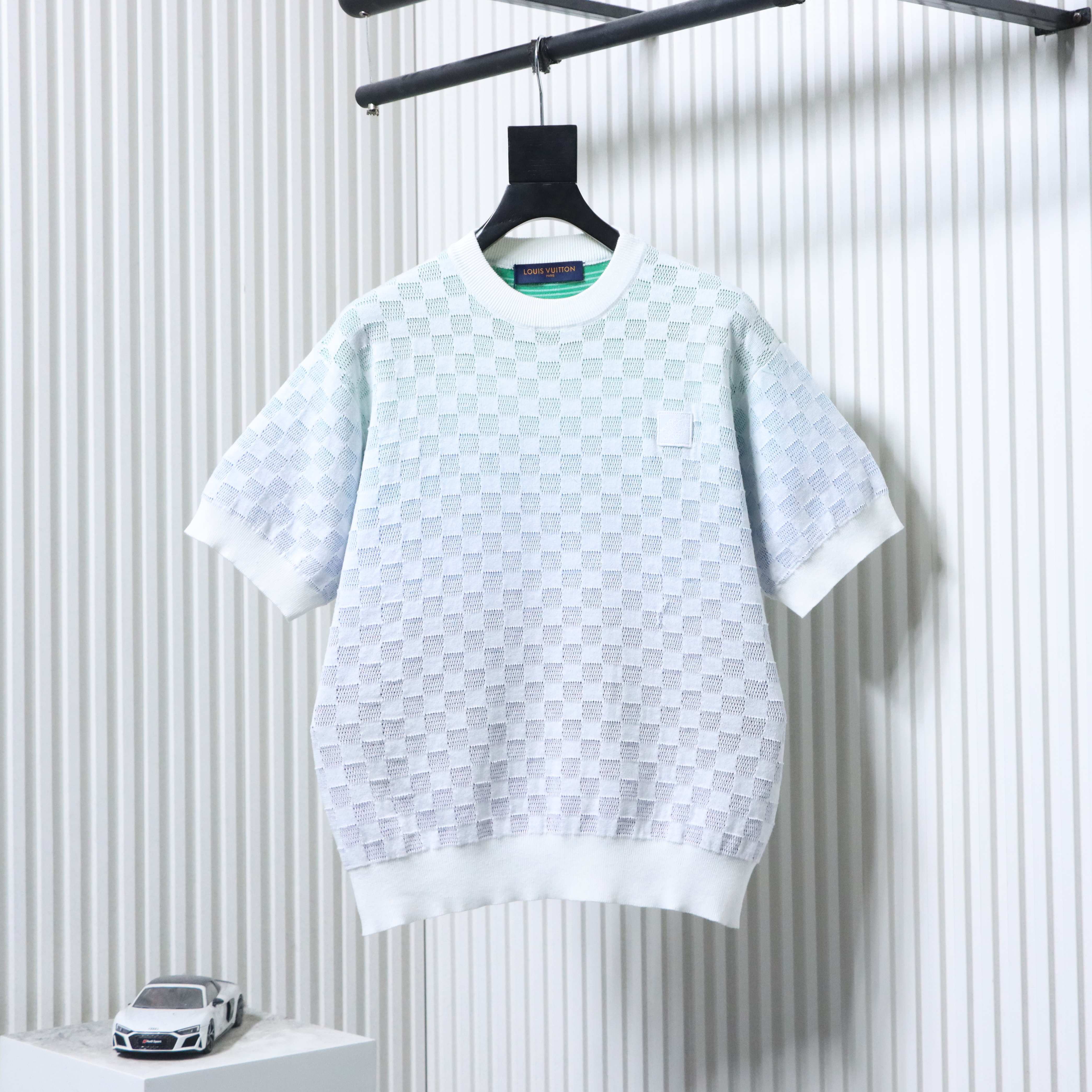 LOUIS VUITTON 25SS Checkerboard Gradient Short Sleeve T-Shirt