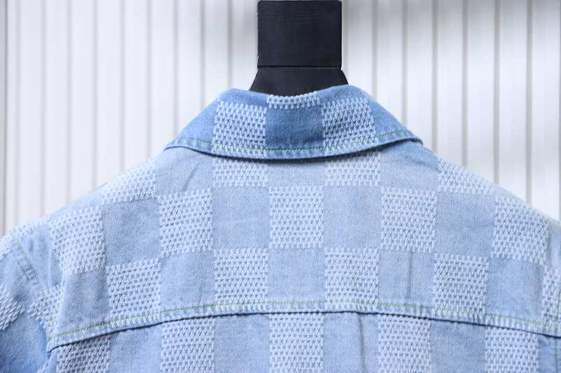 LOUIS VUITTON 25SS Checkerboard Set Denim Short Sleeve Shirt Style 1