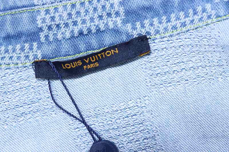 LOUIS VUITTON 25SS Checkerboard Set Denim Short Sleeve Shirt Style 1