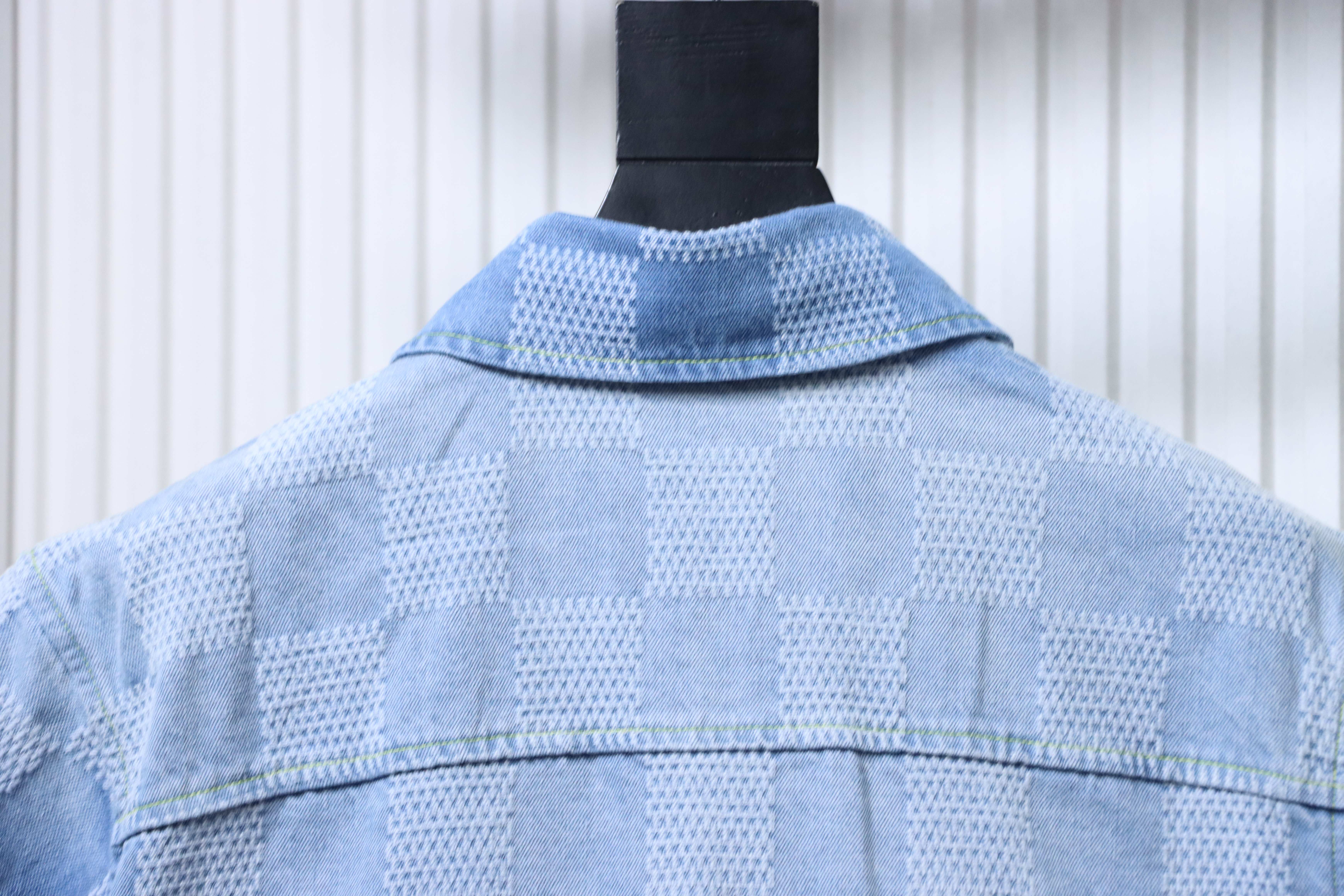 LOUIS VUITTON 25SS Checkerboard Set Denim Short Sleeve Shirt Style 1