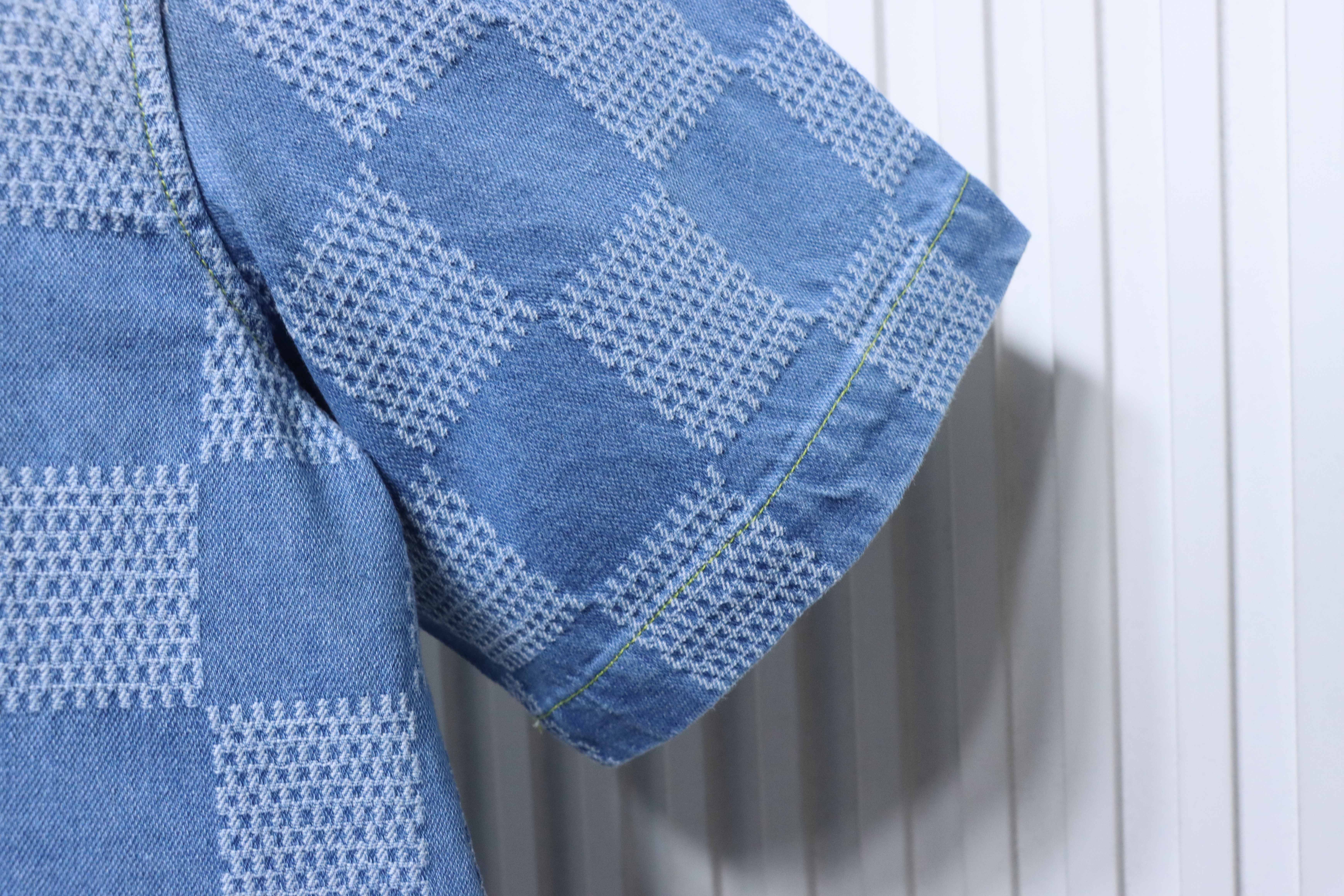 LOUIS VUITTON 25SS Checkerboard Set Denim Short Sleeve Shirt Style 1