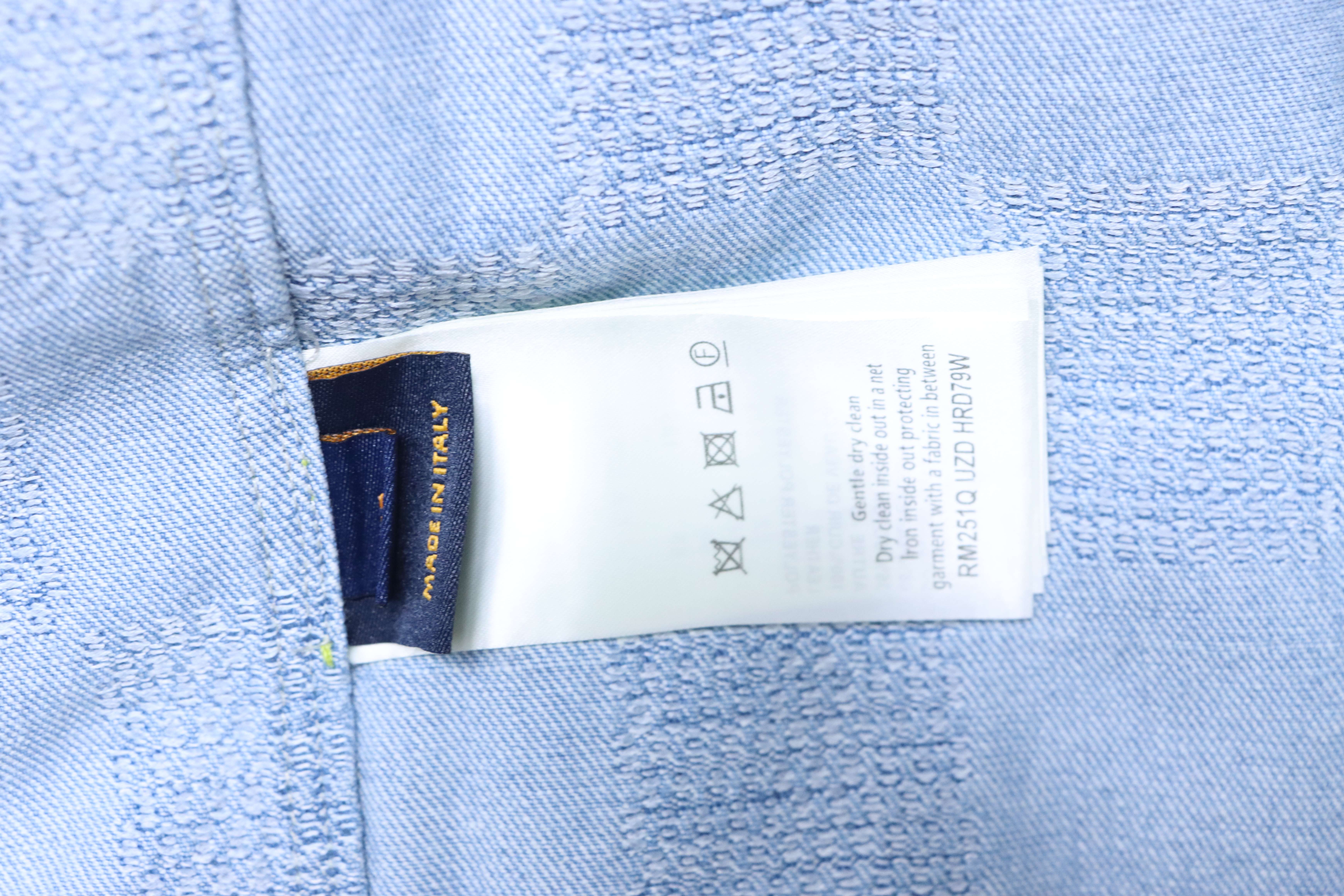 LOUIS VUITTON 25SS Checkerboard Set Denim Short Sleeve Shirt Style 1